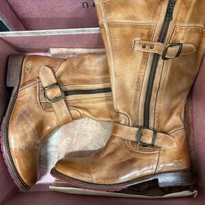 BED|STU Brown Leather Buckle Boots